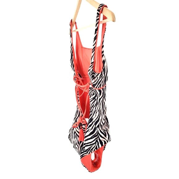 BECCA by Rebecca One-piece Woman's S Virtue Neon ZEBRA Animal Kingdom Swimwear - Picture 9 of 14